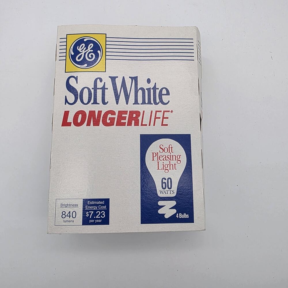 Vintqge GE Soft White Light Bulbs 4 Pack